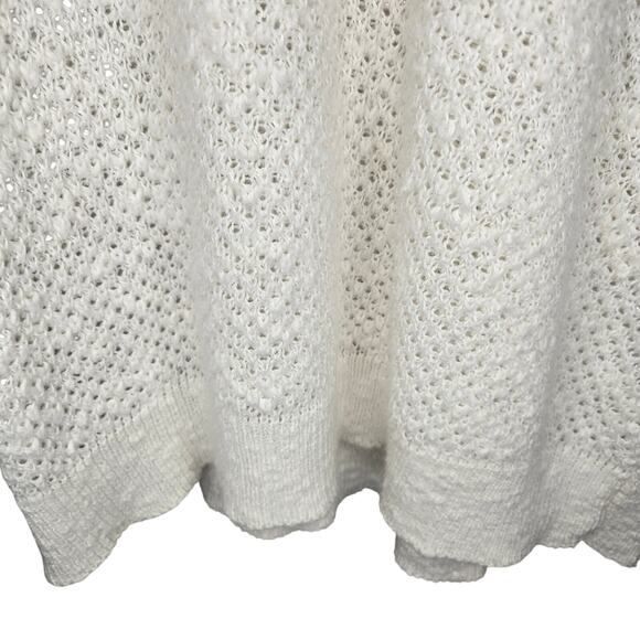 Rafaella Large Cream Knit See-through Polo Top [0217] - Picture 4 of 7